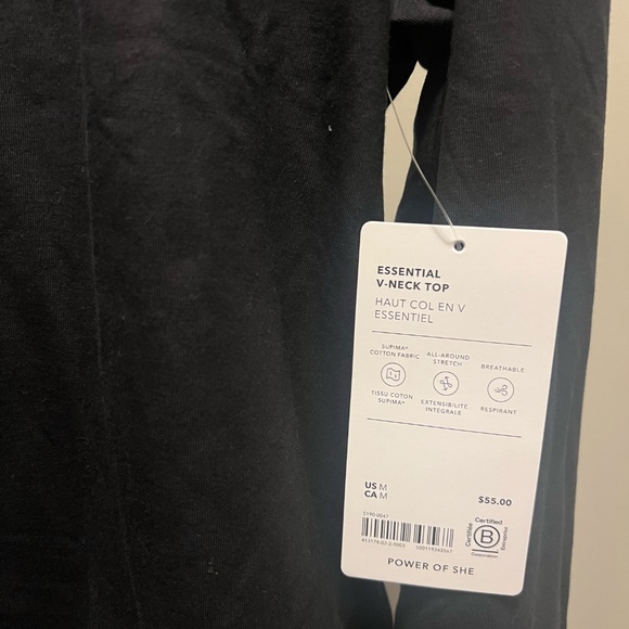 Athleta Essential V-Neck Top, New with Tag, M - Picture 7 of 8